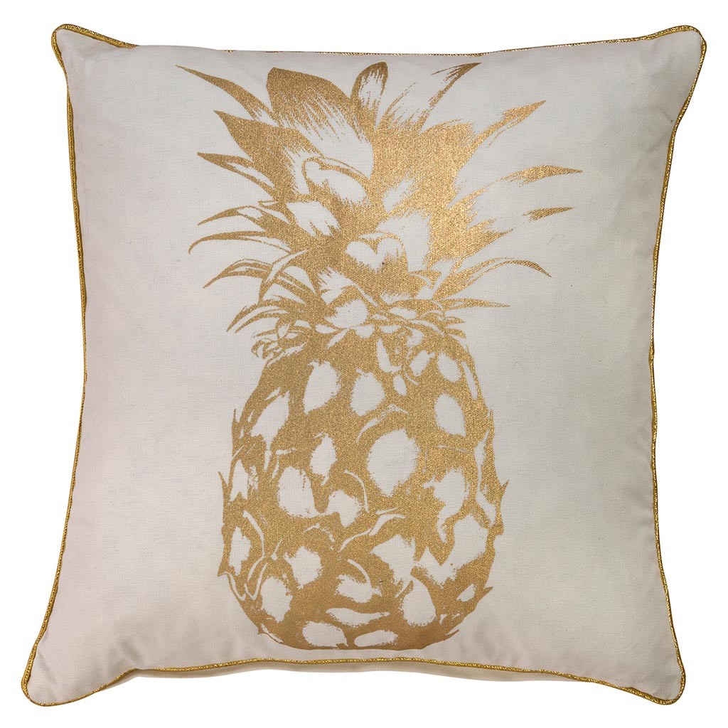 Tilgate Metallic Pineapple Print Cushion