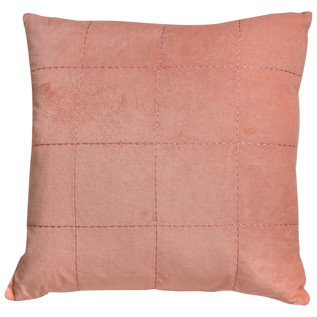 Kirdford Blush Stabstitch Velvet Cushion