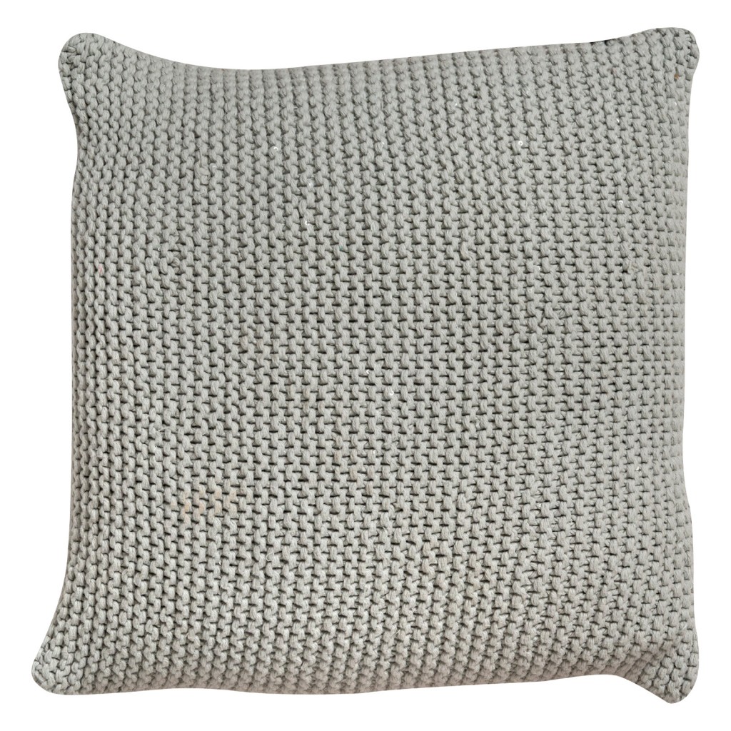 Oving Silver Knitted Sequin Cushion