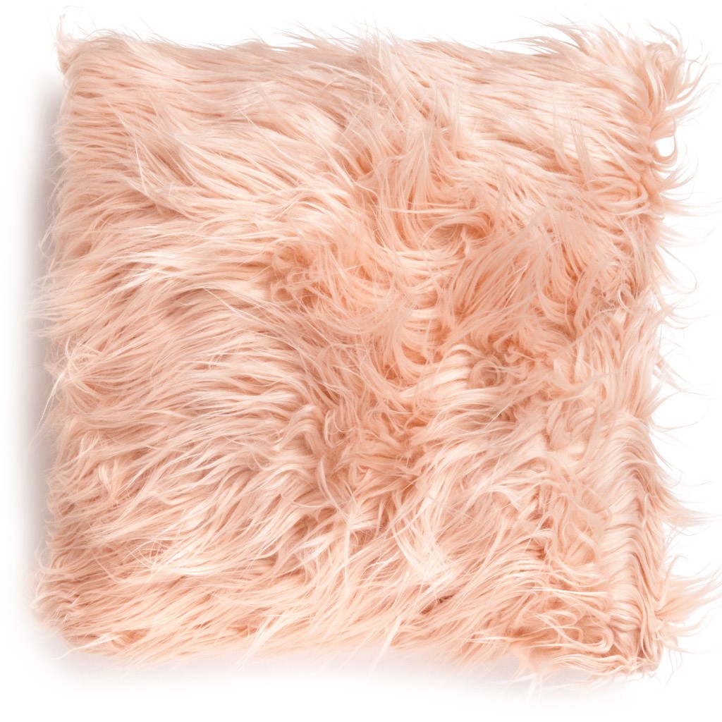 Minsted Blush Mongolian Fur Cushion