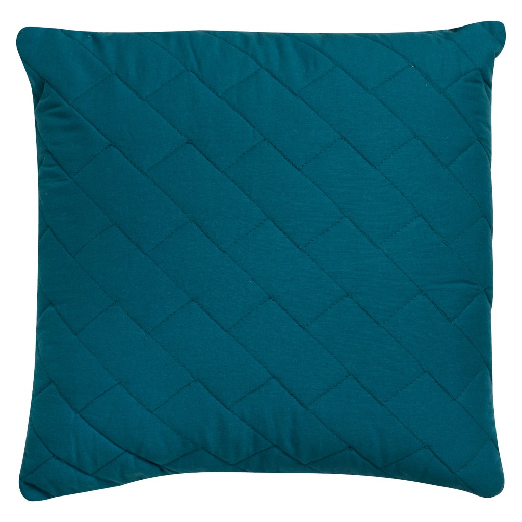 Bramber Teal Block Quilted Cushion