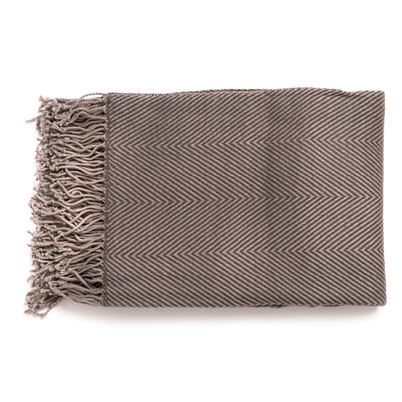 Twineham Grey Herringbone Throw