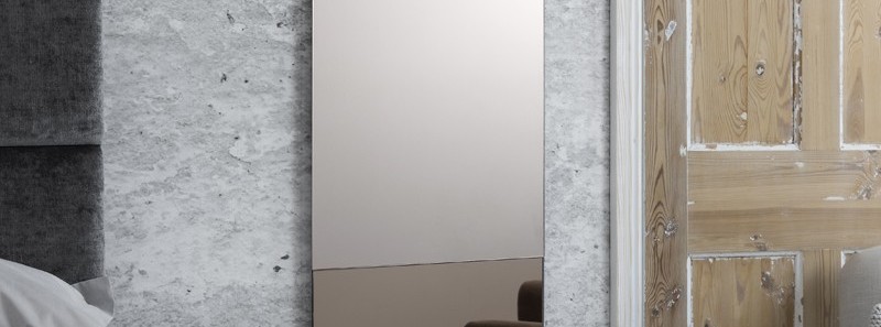 Full length large frameless mirror