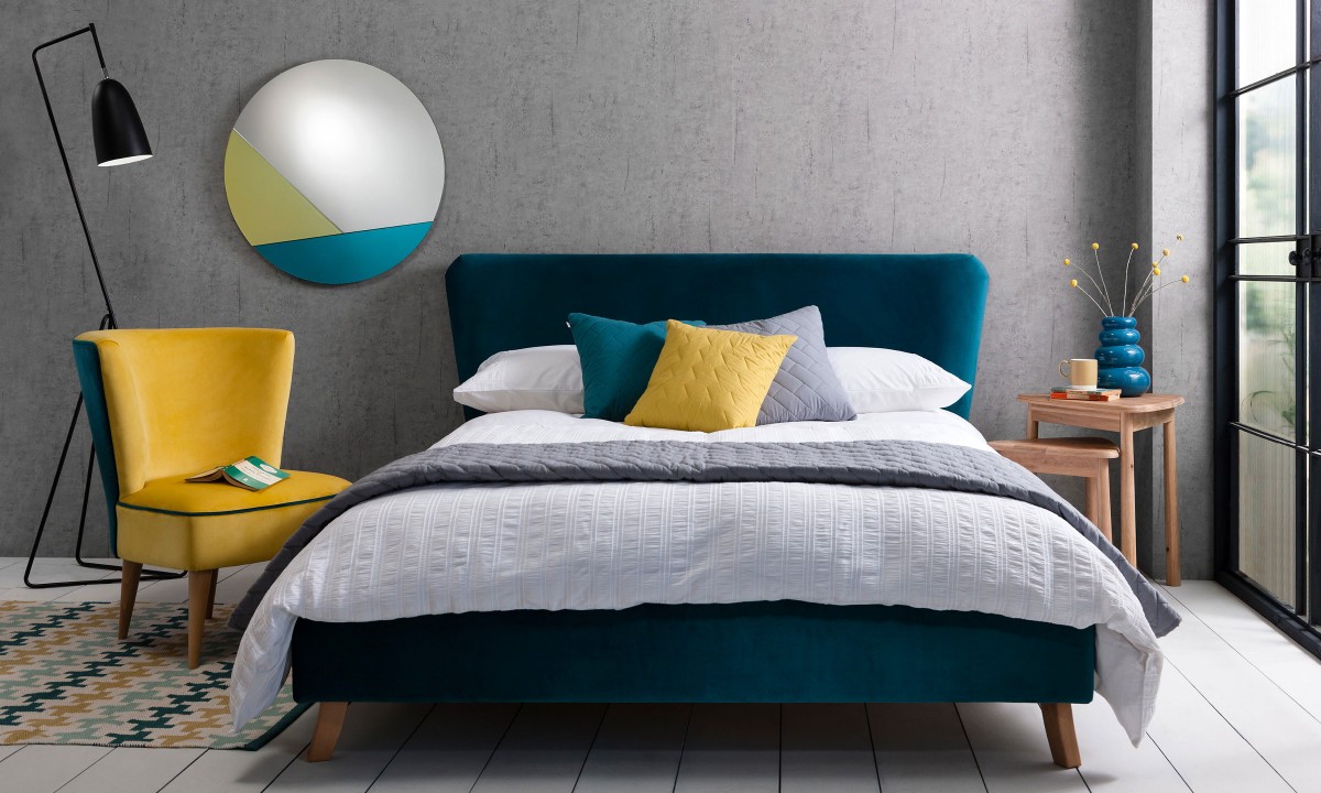 Awesome grey and teal bedroom Mid Century Modern Bedroom Furniture Nostalgic Mood