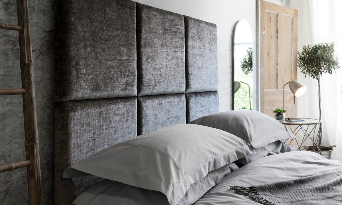 Grey Velvet headboard - Charlton