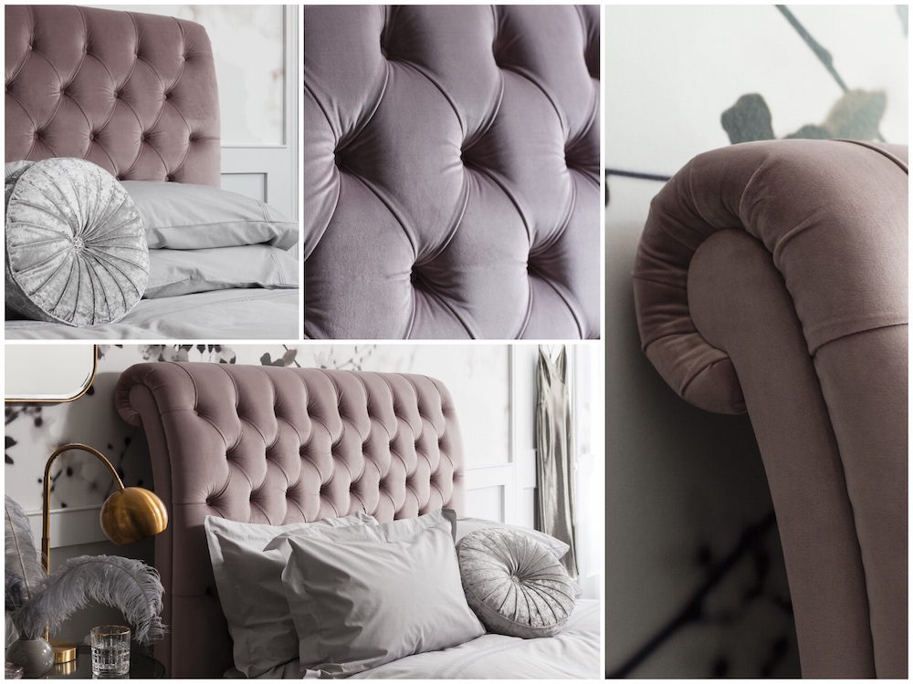 Romantic Pink and Grey Bedroom Room Set